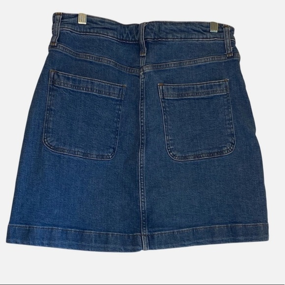 Madewell Denim Mini Skirt Retro Pocket Button Front Stretch Sz 28 - Picture 3 of 7